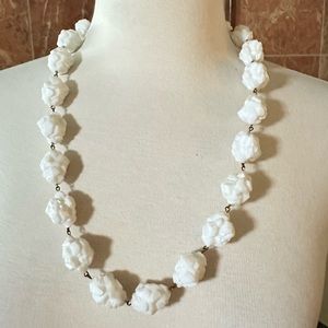 Vintage Acrylic Mid Century White Necklace 24”